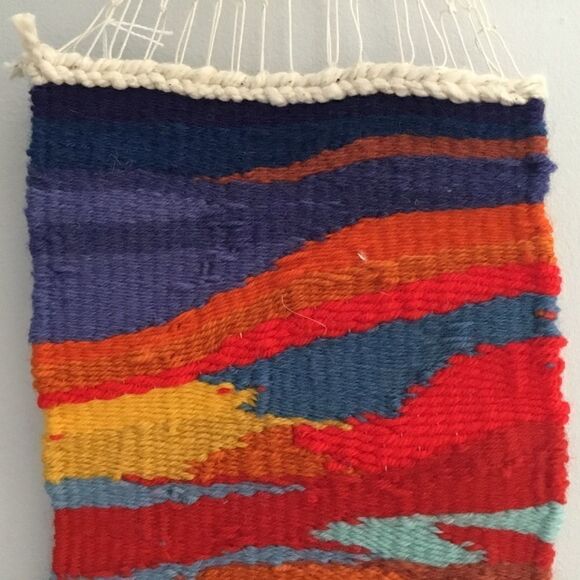 OOAK handmade woven wall hanging tapestry “Sunset”. A0003 - Picture 3 of 9